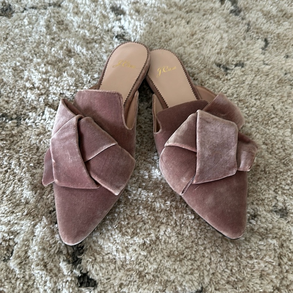 Like new, velvet mules.